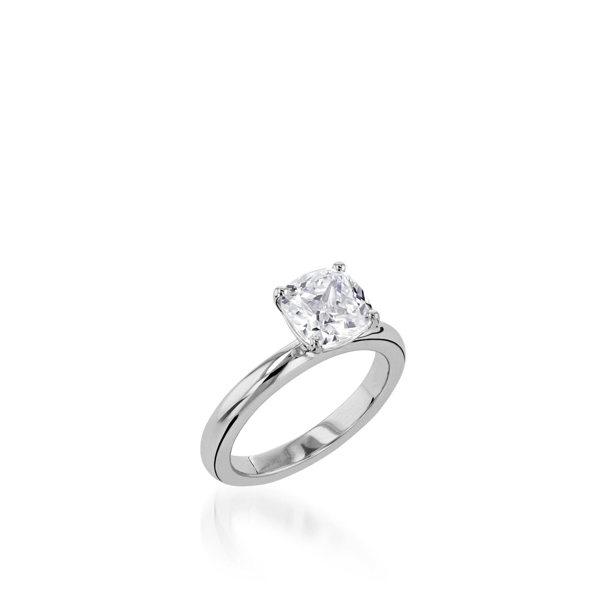 Essence Solitaire Cushion Yellow Gold Engagement Ring