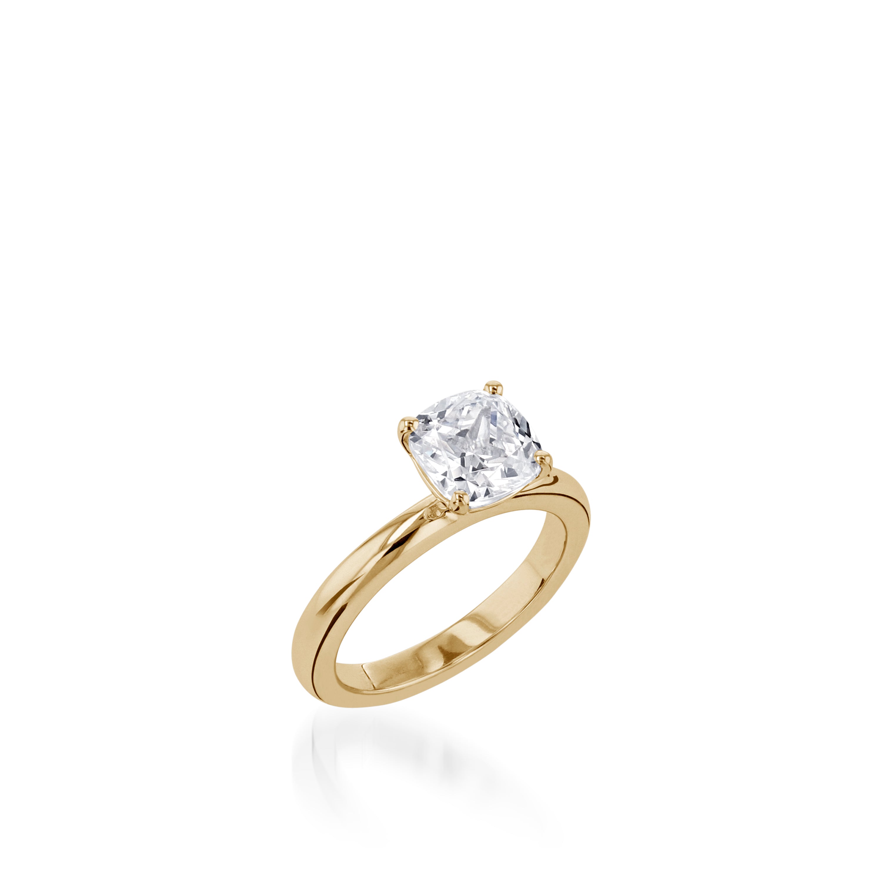 Essence Solitaire Cushion White Gold Engagement Ring