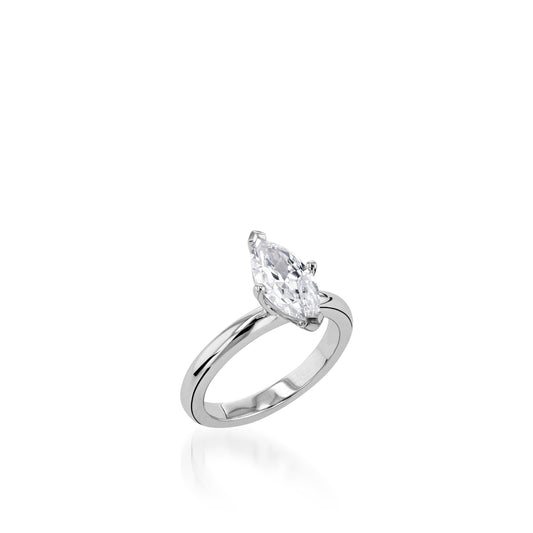 Essence Solitaire Marquise Yellow Gold Engagement Ring