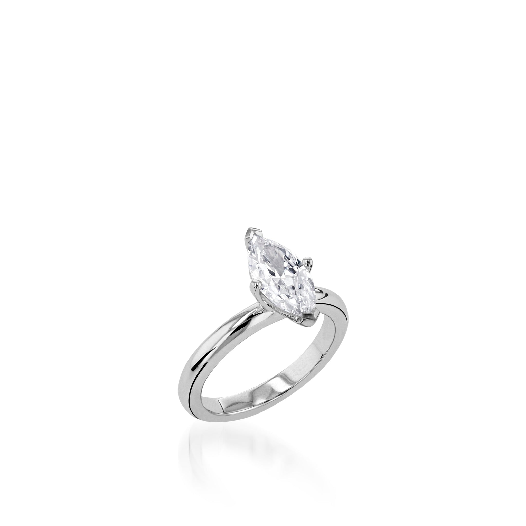Essence Solitaire Marquise Yellow Gold Engagement Ring