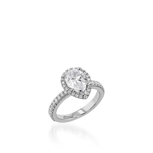 Majesty Pear Yellow Gold Engagement Ring