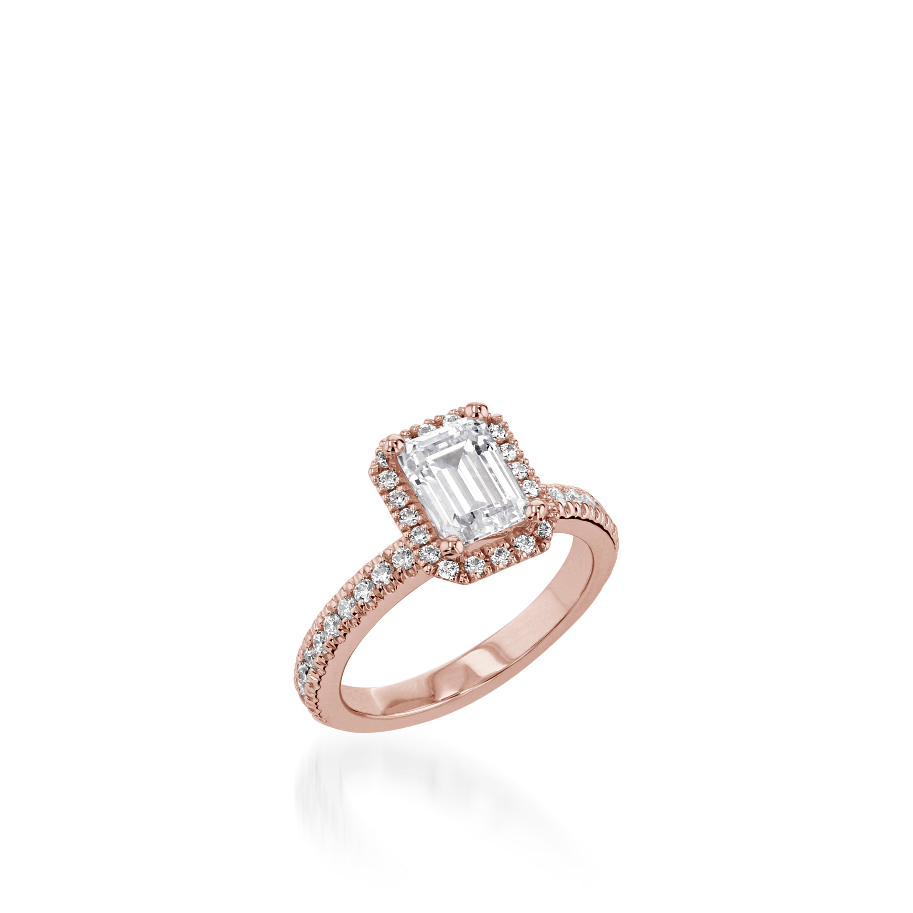 Majesty Emerald Cut Yellow Gold Engagement Ring