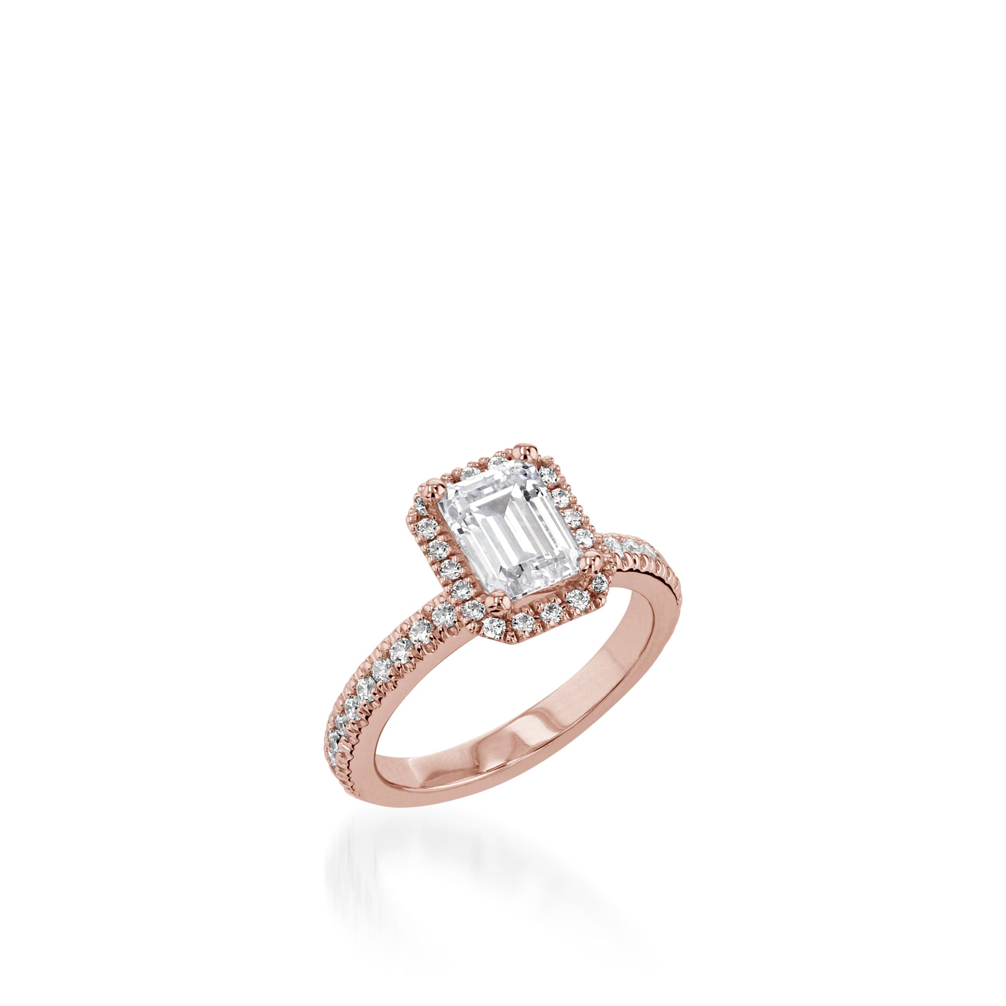 Majesty Emerald Cut Yellow Gold Engagement Ring
