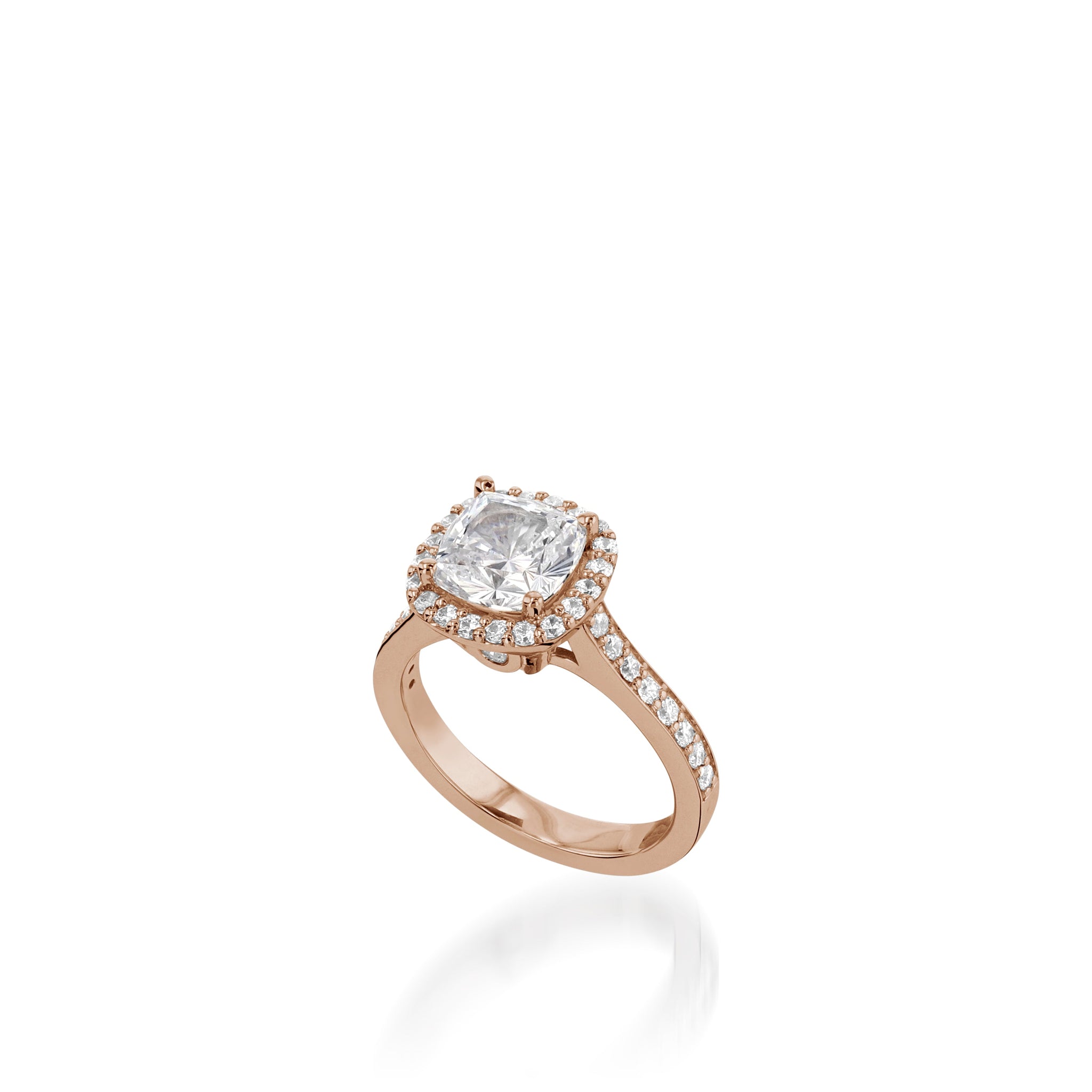 Satin Cushion Yellow Gold  Engagement Ring