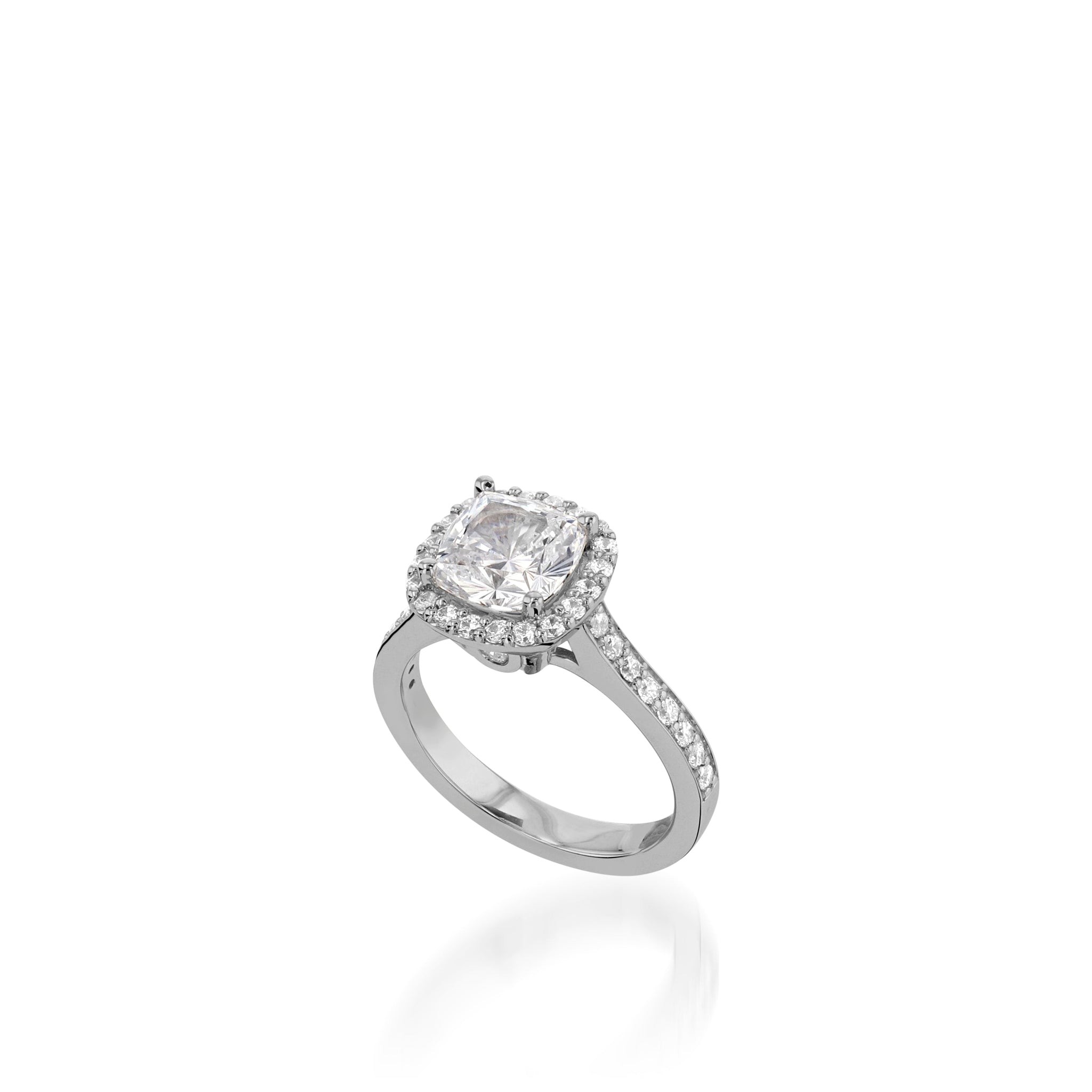 Satin Cushion Yellow Gold  Engagement Ring
