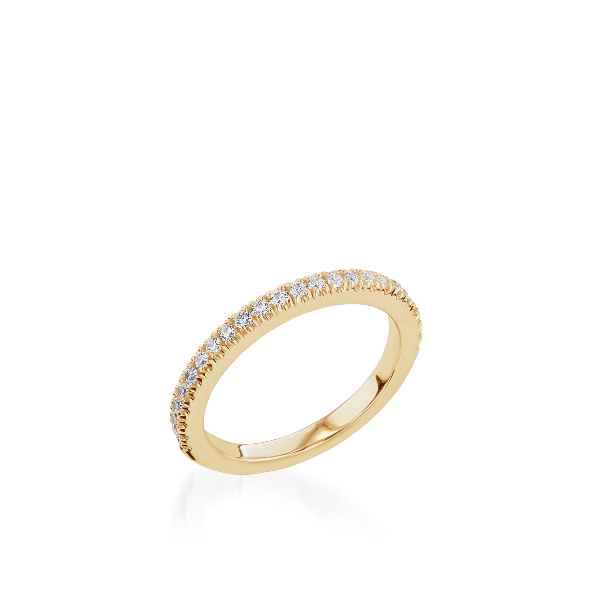 Essence Three Stone Yellow Gold Engagement Ring
