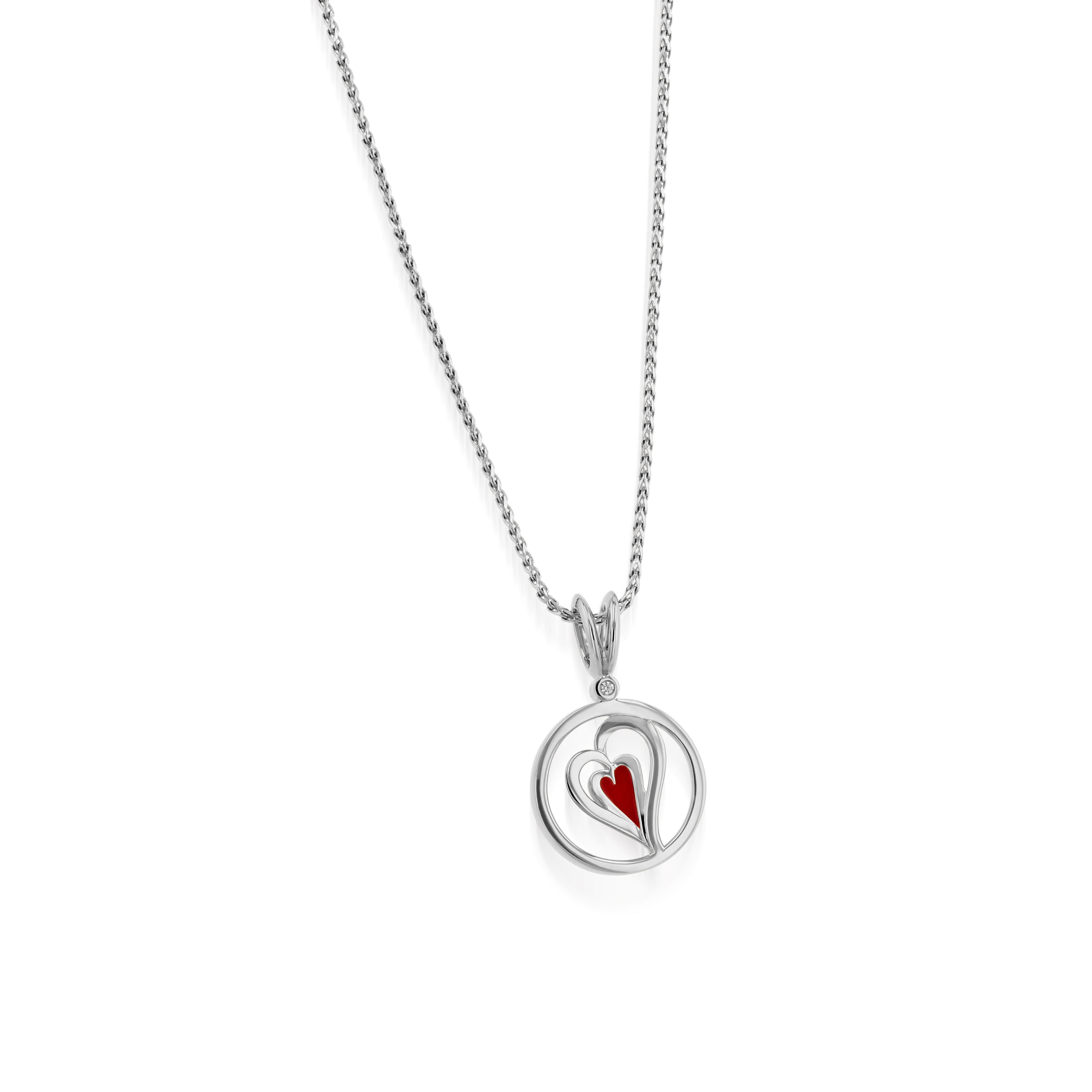 Duo Gold Diamond Heart Medallion Pendant