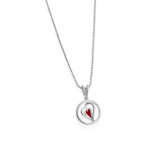 Duo Gold Diamond Heart Medallion Pendant