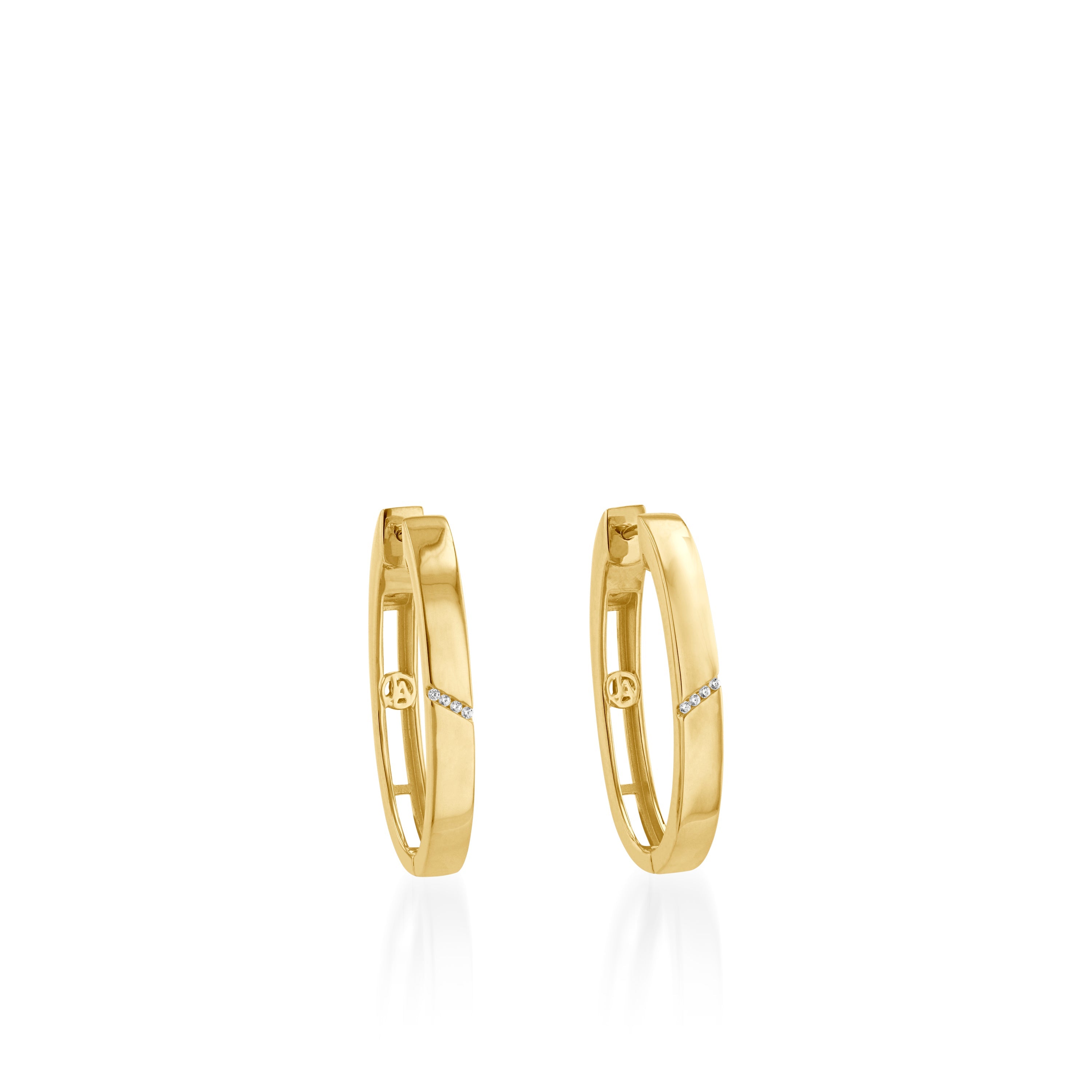 Havana Oval Diamond Hoop Earrings