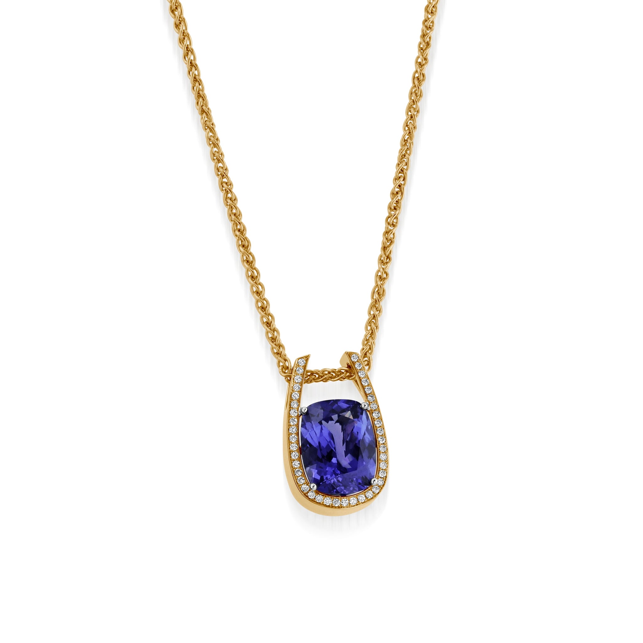 Signature Tanzanite and Diamond Pendant Necklace