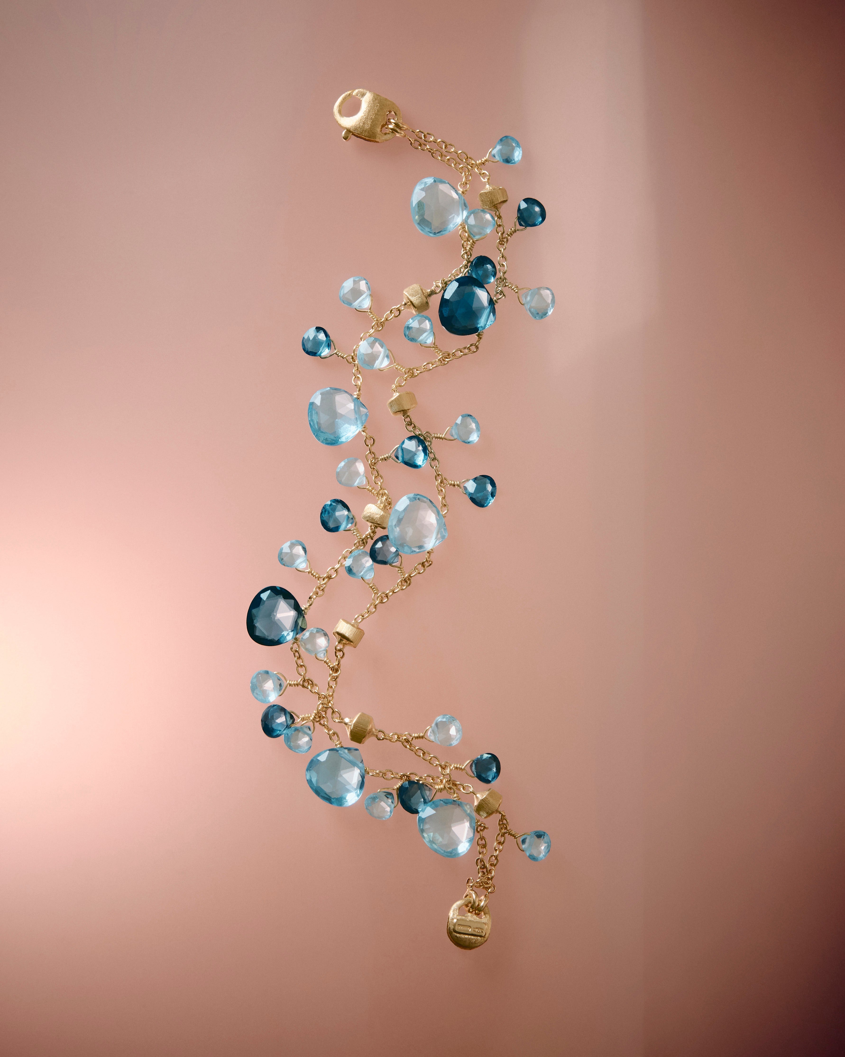 18K Yellow Gold Mixed Topaz Double-Strand Bracelet