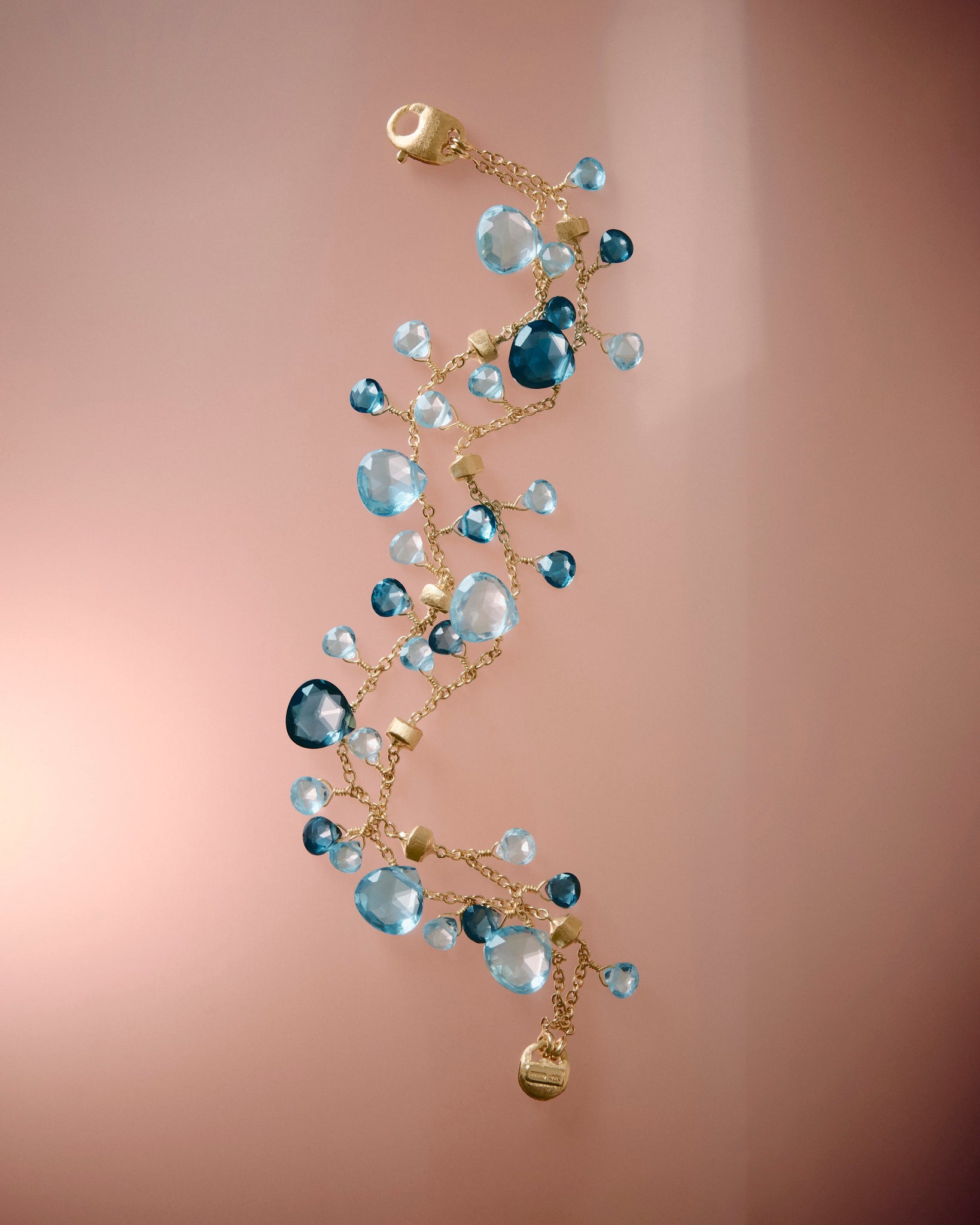 18K Yellow Gold Mixed Topaz Double-Strand Bracelet