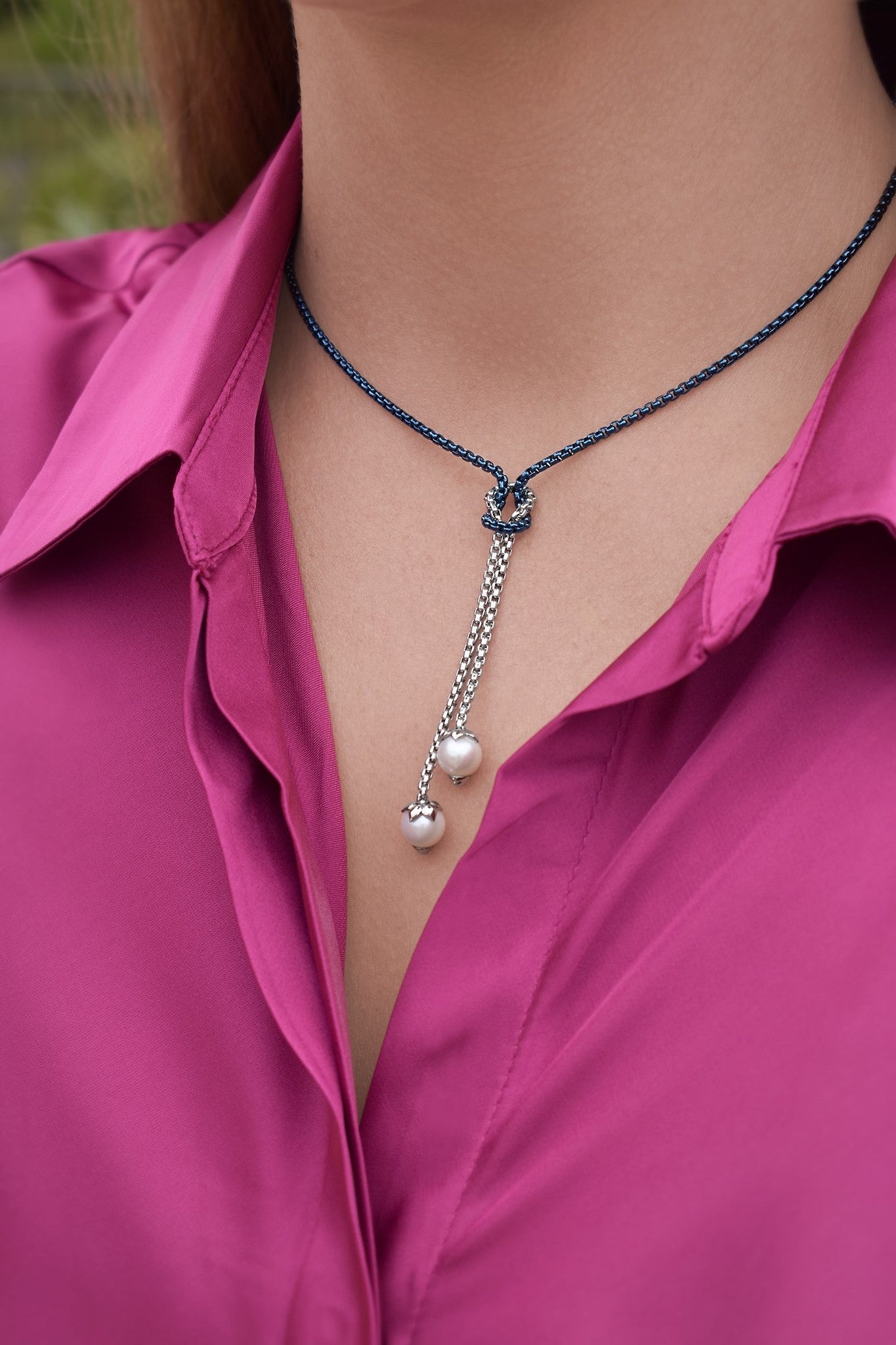 Alor Knotted Lariat Pearl Necklace
