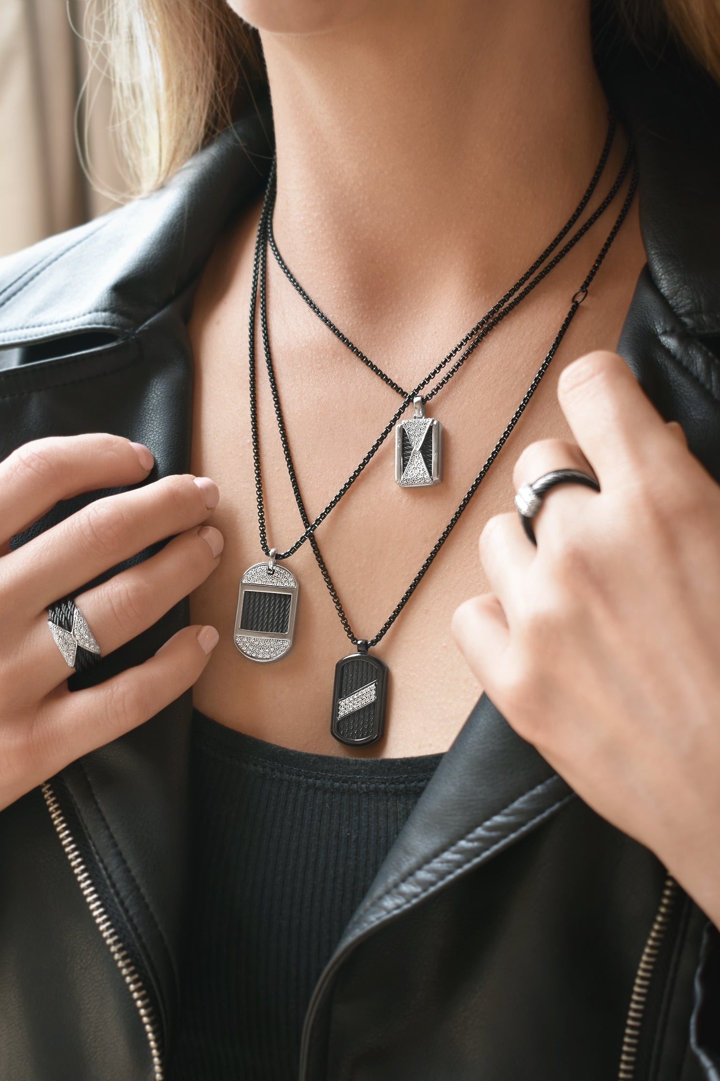 Alor ID Tag Hourglass Necklace