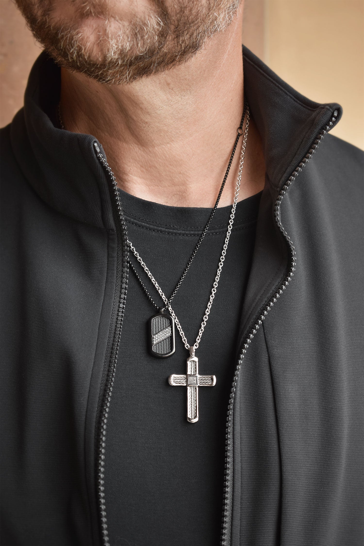 ALOR Men's Diamond Cross Necklace