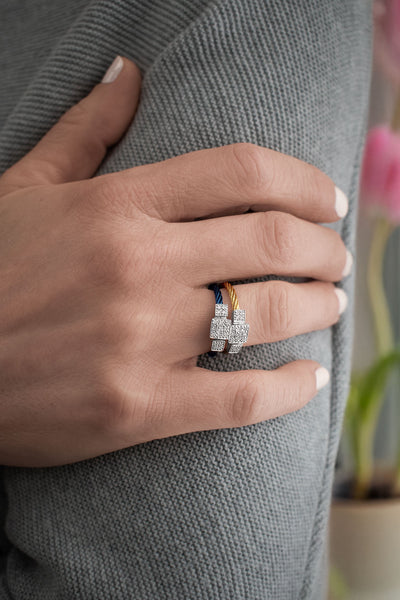 ALOR 14K/Stainless Steel Two-tone Diamond Ring  02-37-1843-11