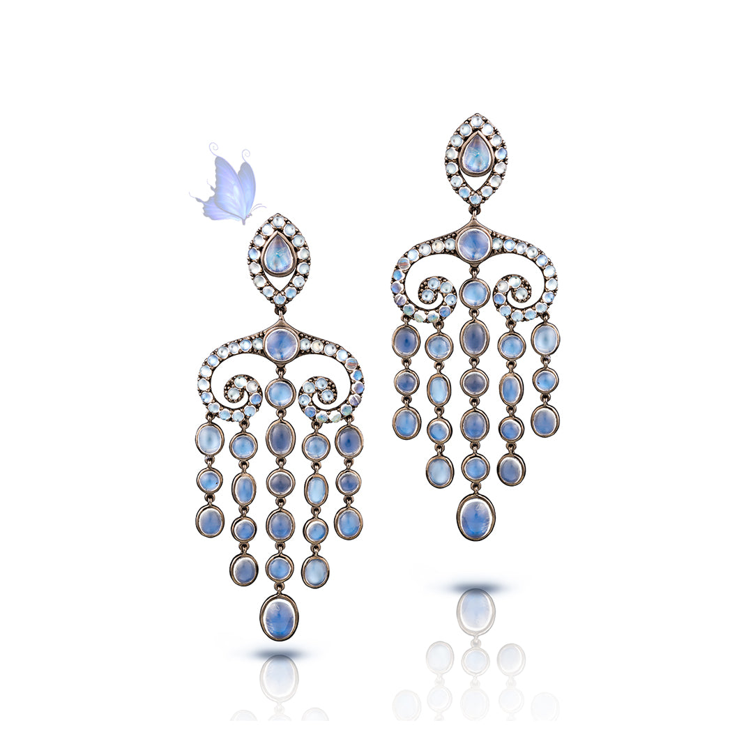 Philip Zahm 18kt white gold blackened rhodium chandelier earrings Watch E4918WMST