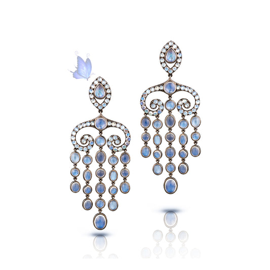 Philip Zahm 18kt white gold blackened rhodium chandelier earrings Watch E4918WMST