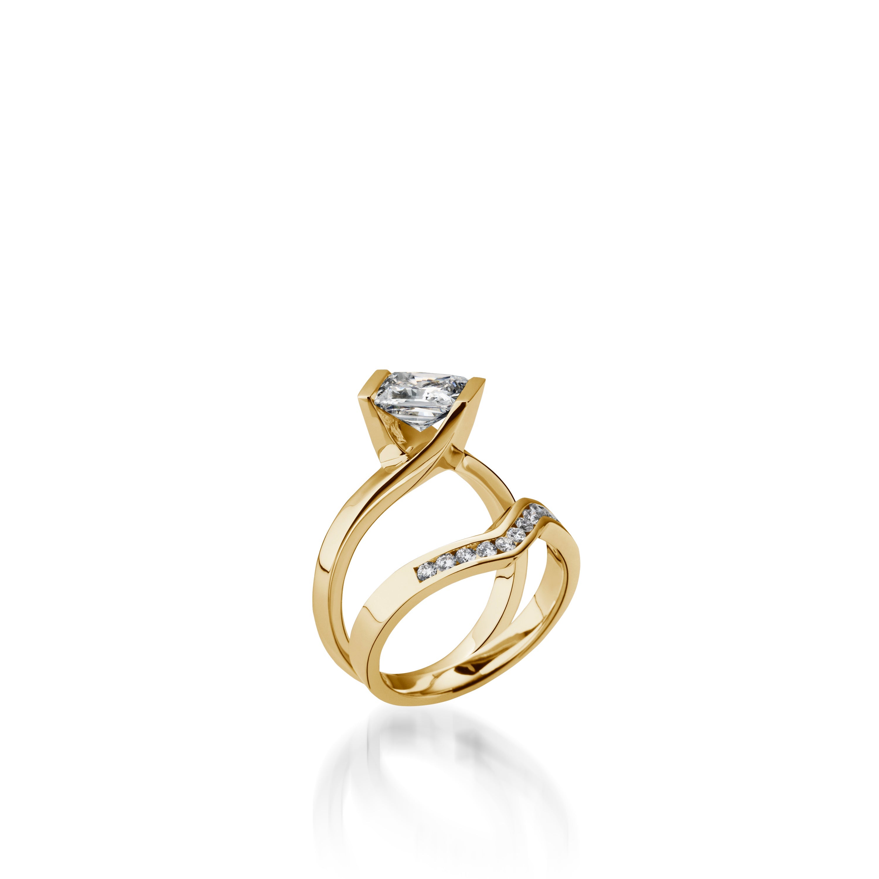 Intrinsic Princess Cut Yellow Gold Engagement Ring