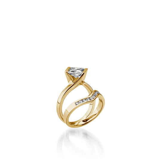 Intrinsic Princess Cut Yellow Gold Engagement Ring