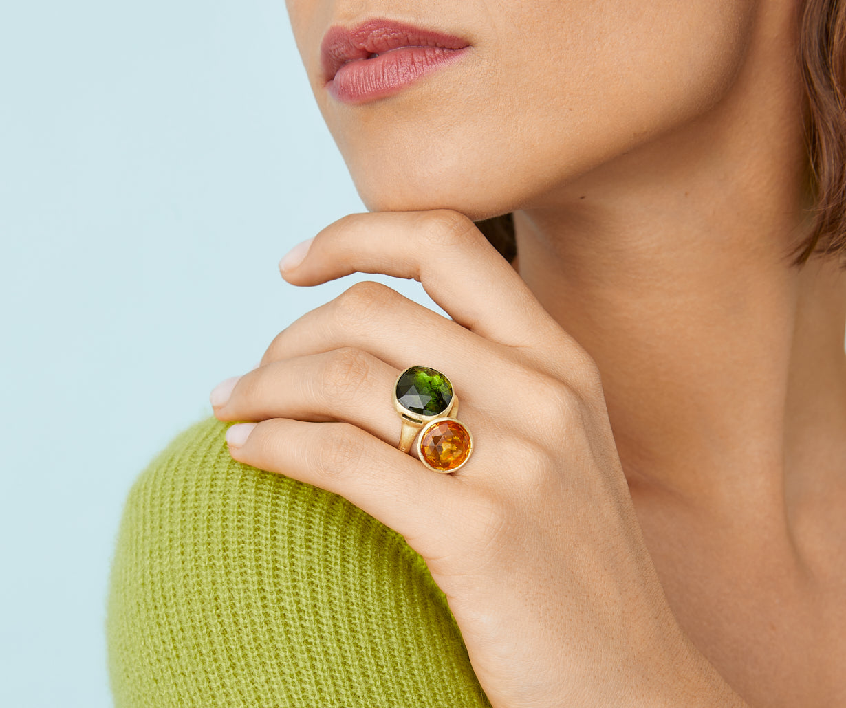 Citrine quartz ring