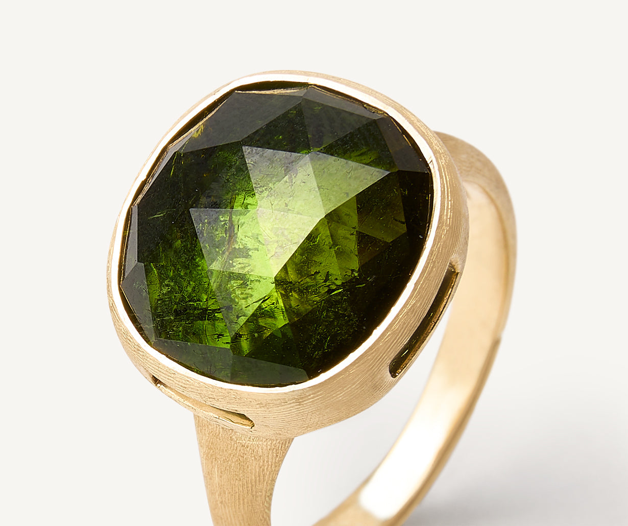 Green tourmaline ring, large