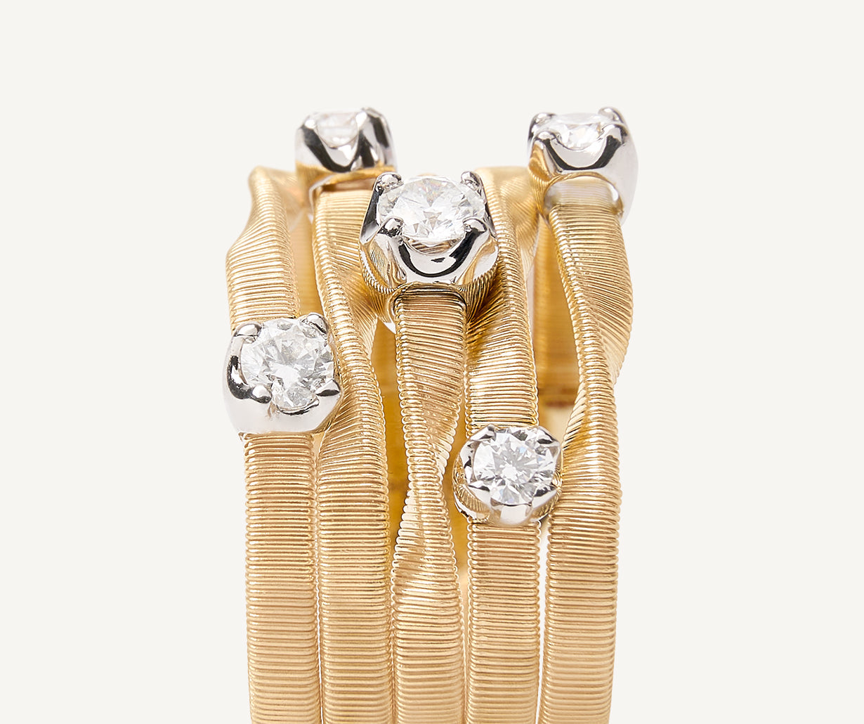 Five wire ring with diamonds, couture model