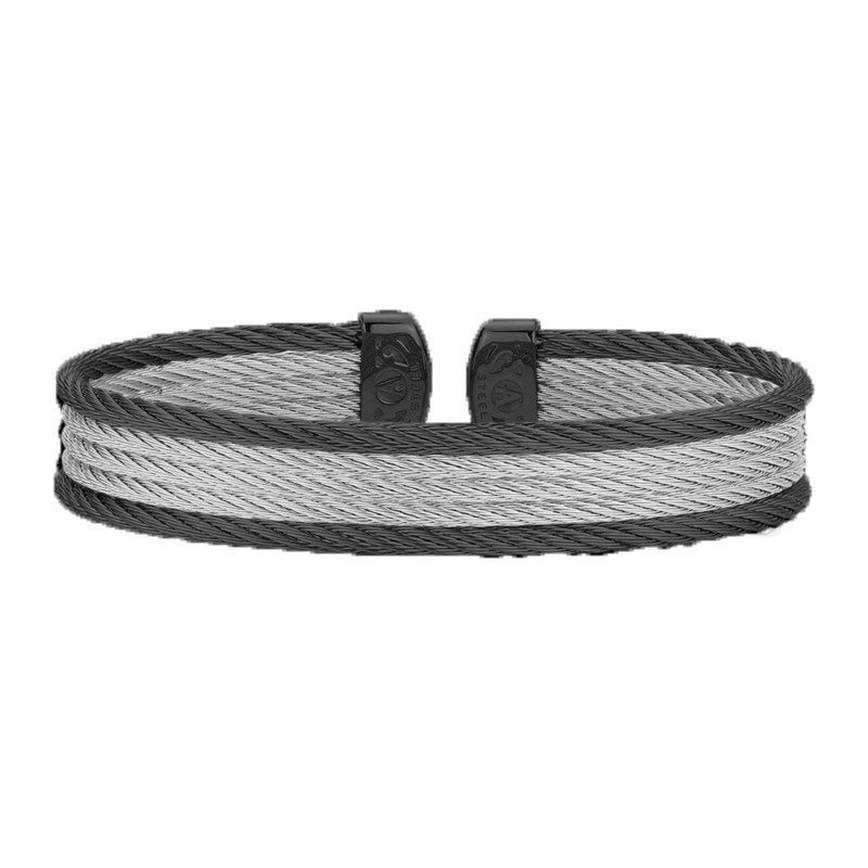 ALOR Stainless Steel Two-tone Precious Metal Bracelet  04-S605-54-BK