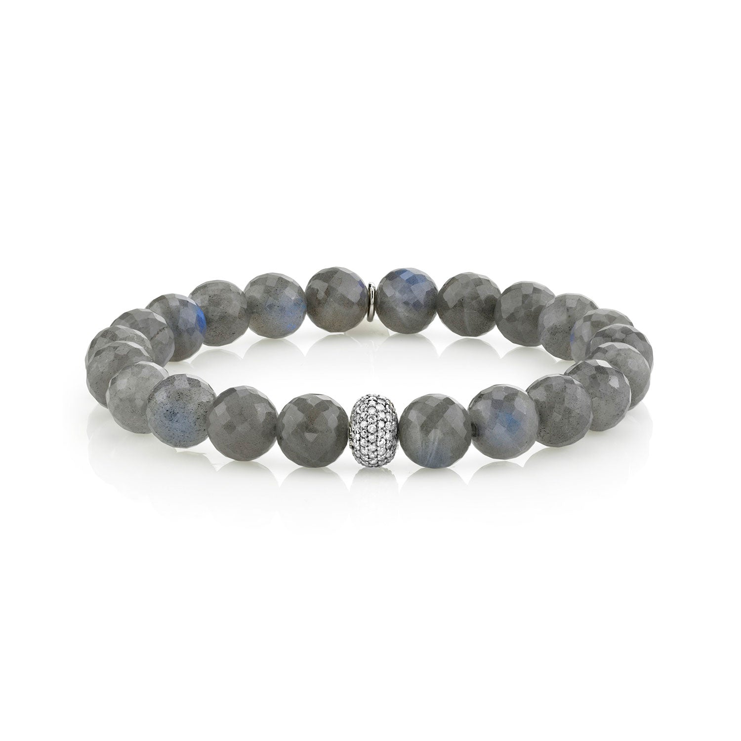 Labradorite Bracelet with Diamond Donut - 8mm B0001458 - TBird