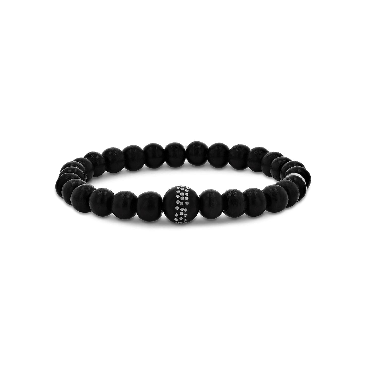 Men's Mr. LOWE Black Ebony Bracelet with Yemen Bead - 8mm
