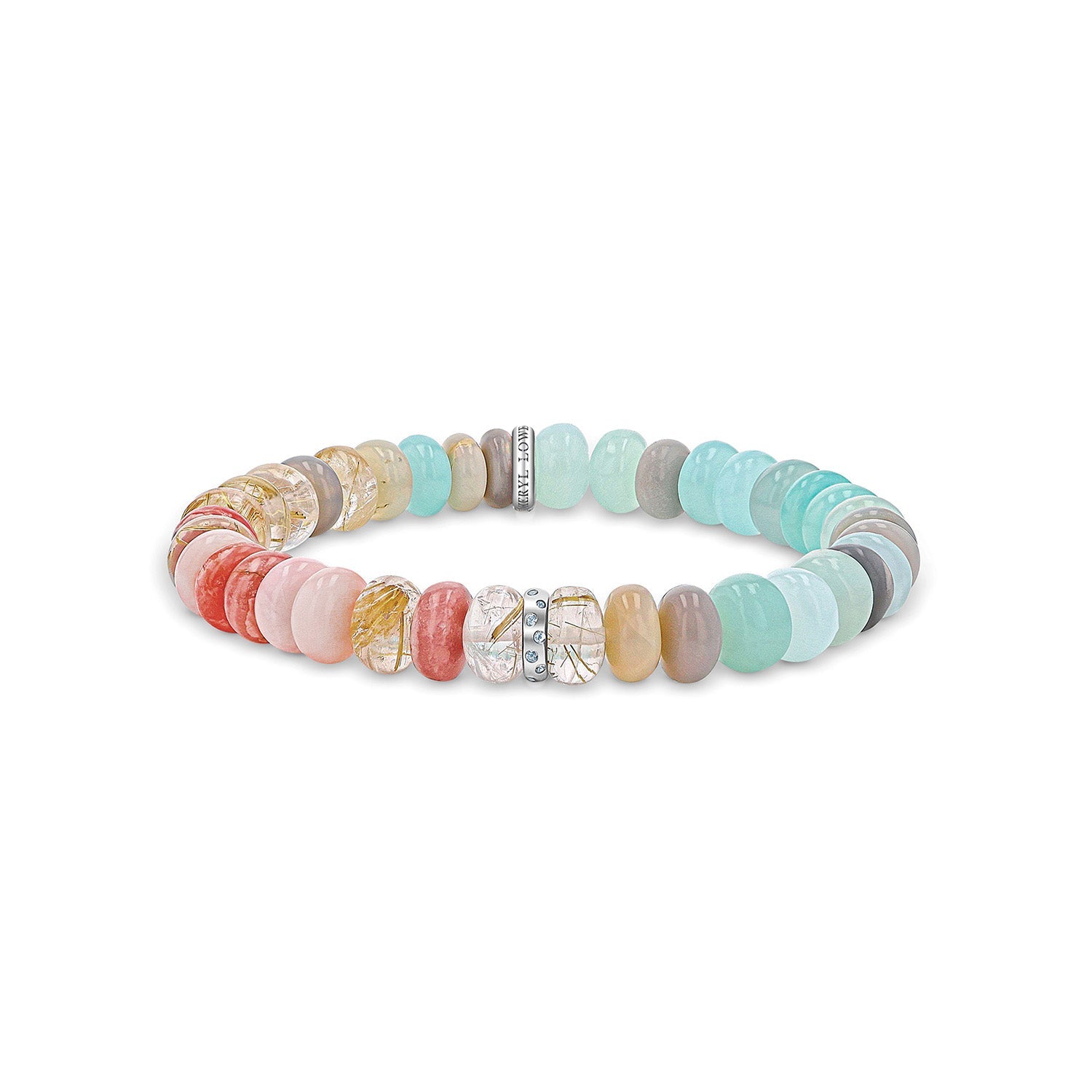 Summer in St. Tropez Mix Beaded Bracelet with Topaz Rondelle - 8mm