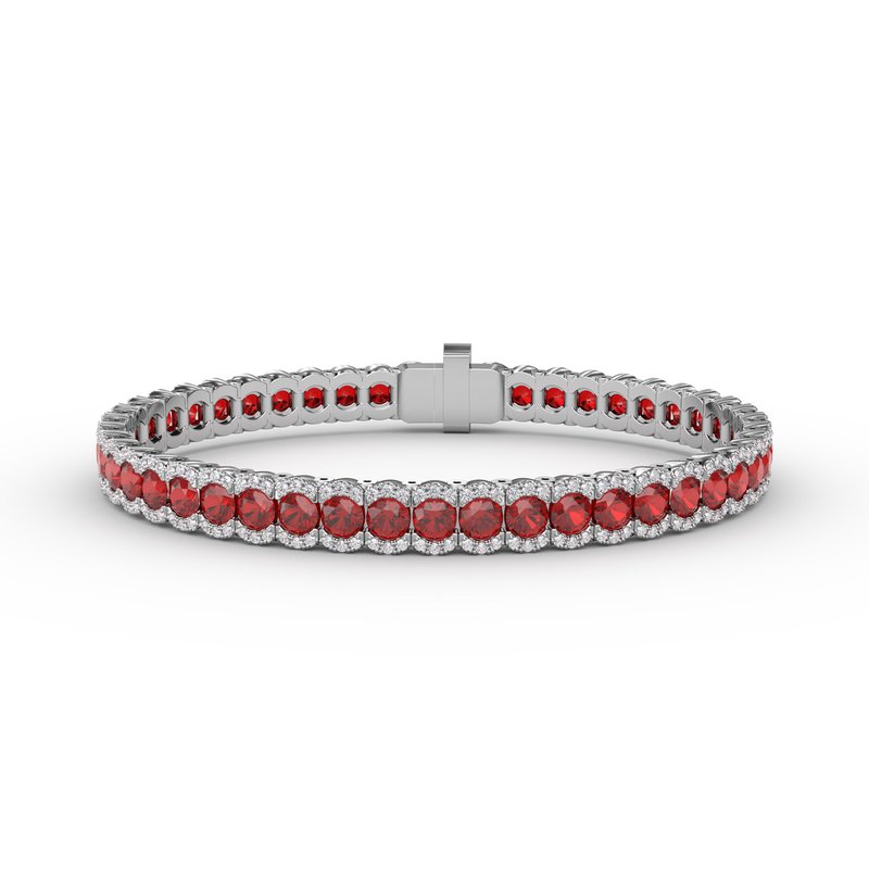 Brilliant in Red Ruby and Diamond Bracelet B1550R - TBird