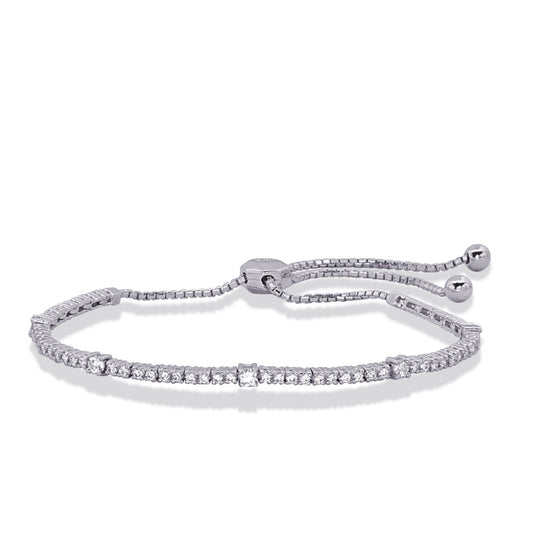 This Bracelet is available in 14K White Gold. There are a total of 69 stones. There are Round with a total carat weight of 1.14 set in a  setting.