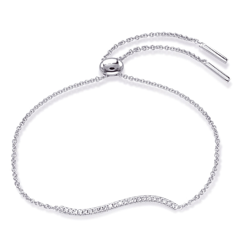 This Bracelet is available in 14K White Gold. There are a total of 24 stones. There are Round with a total carat weight of 0.21 set in a Prong Set setting.