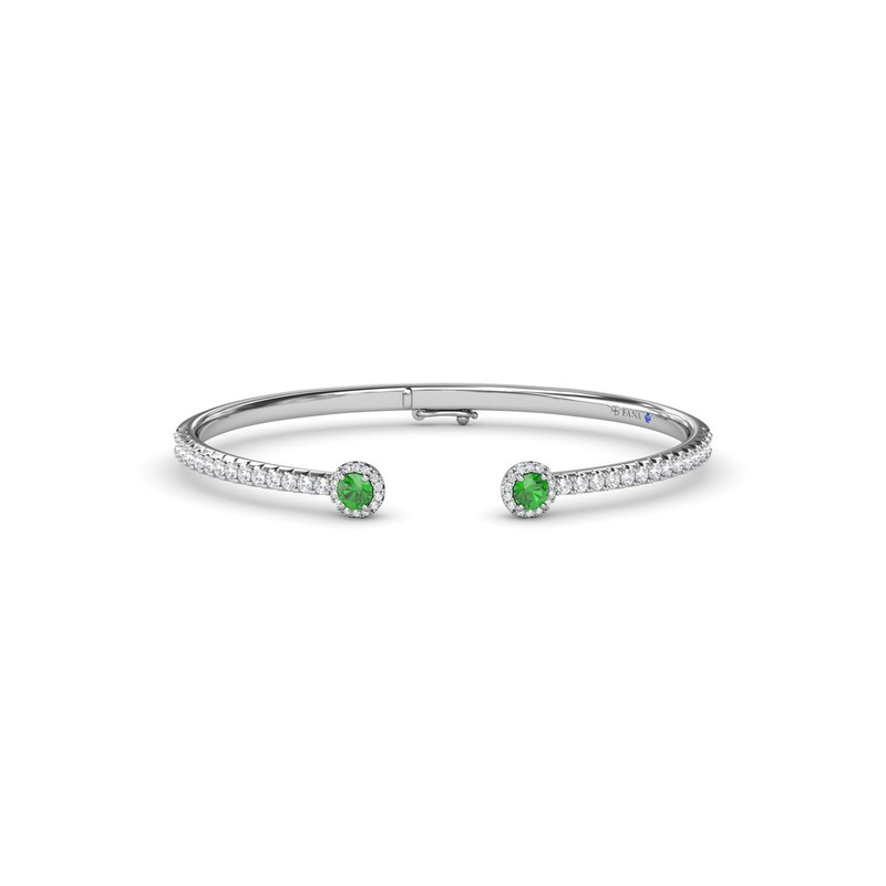 Halo Emerald and Diamond Bangle BB1799E - TBird