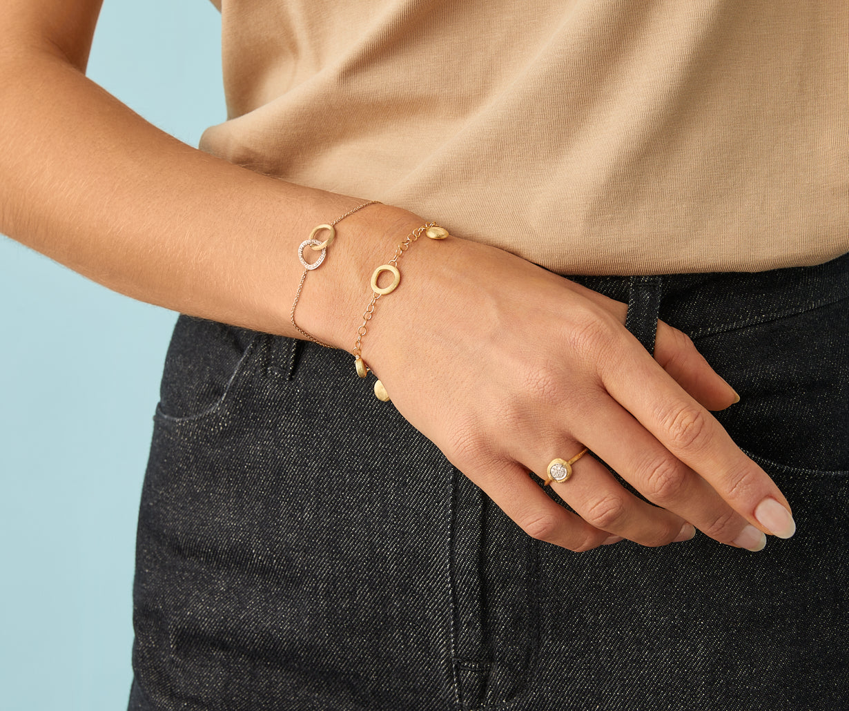 Infinity diamond bracelet with adjustable chain