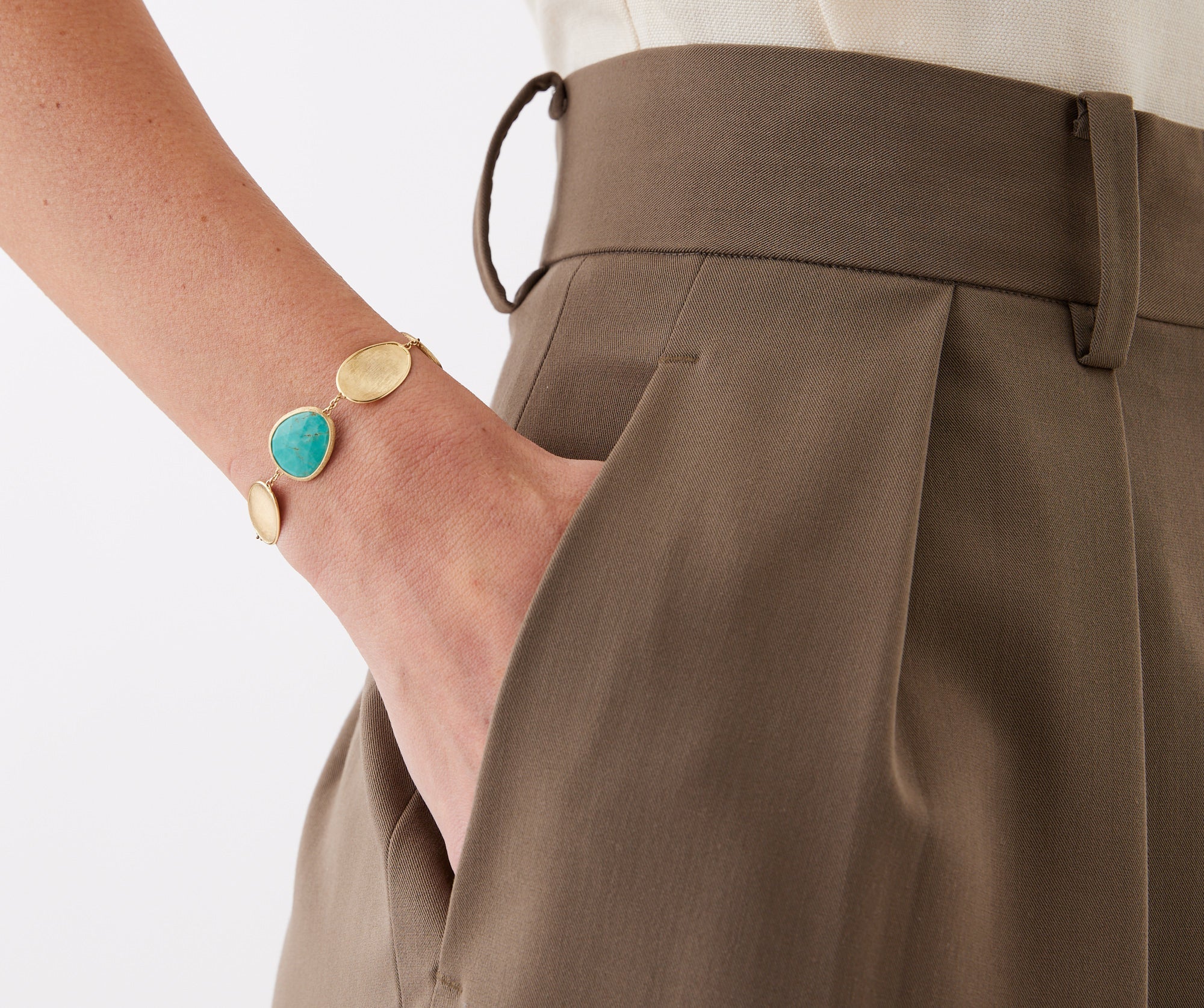 18K Yellow Gold with Turquoise