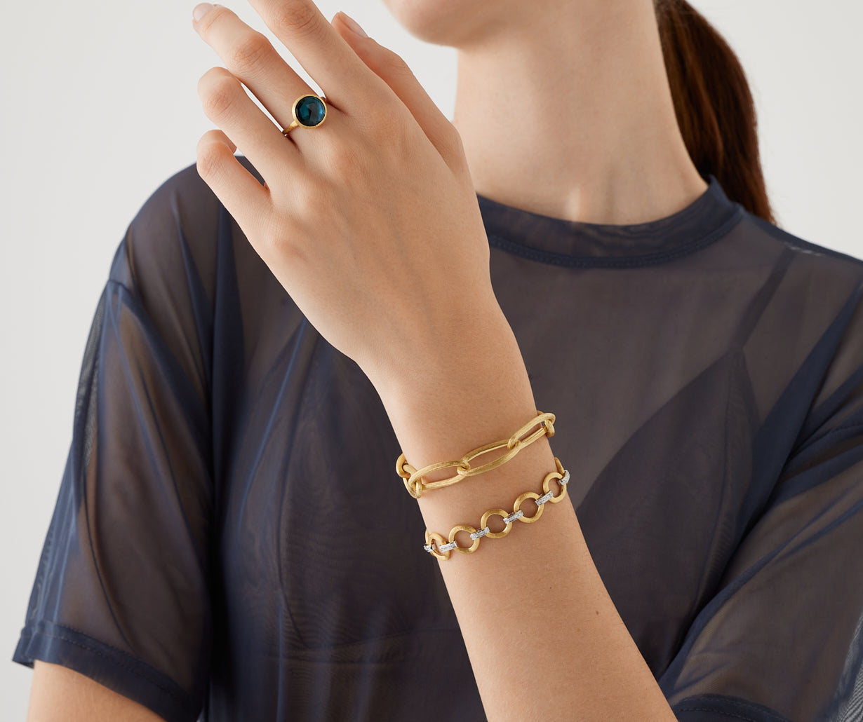 18kt yellow gold oval link bracelet