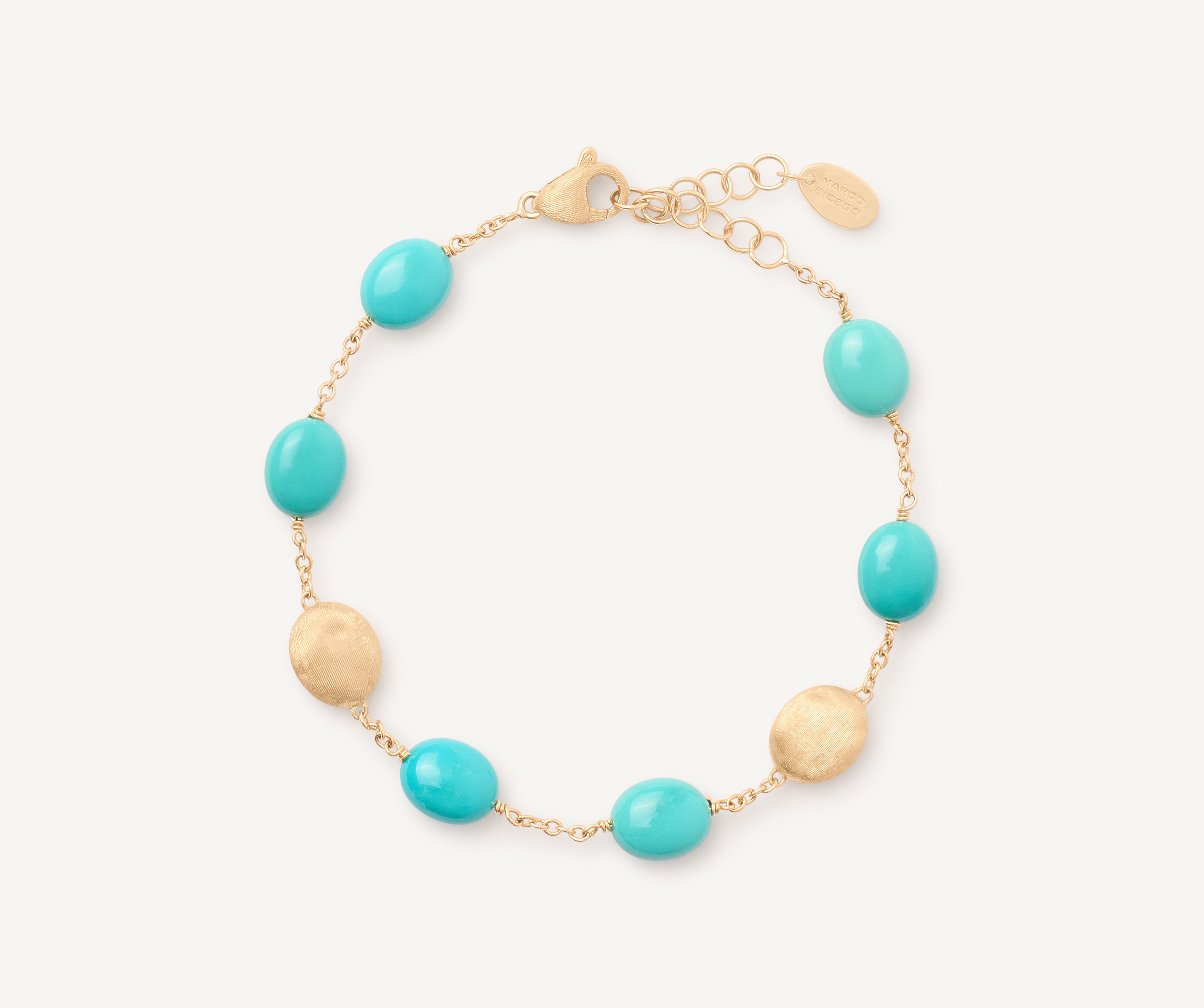 18kt yellow gold turquoise and gold bracelet