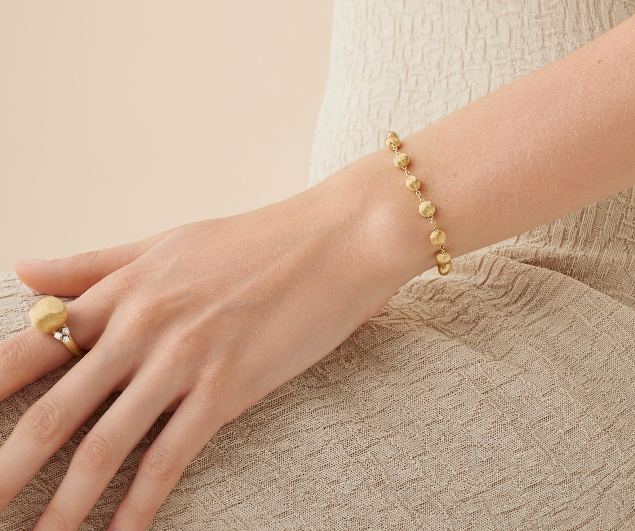 18K Yellow Gold Bead Bracelet