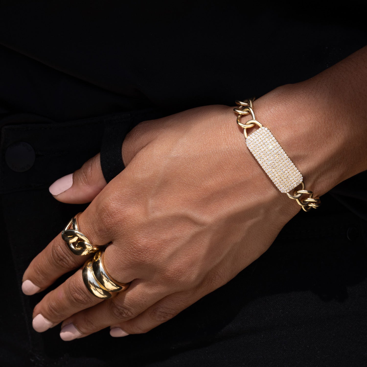 14K Gold Diamond ID Bracelet BG000434