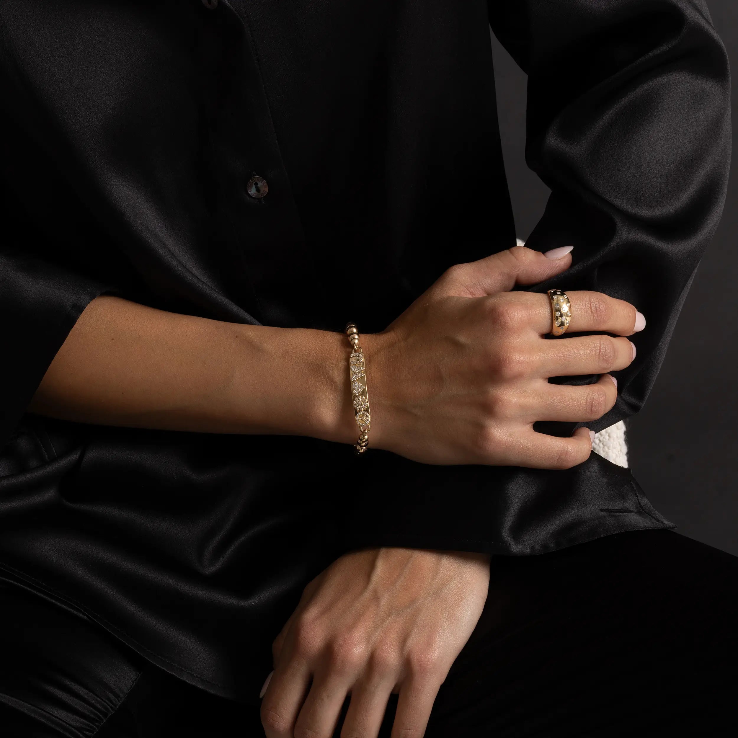 14k Manifestation ID with Bali Beaded Bracelet - 6mm BG001521
