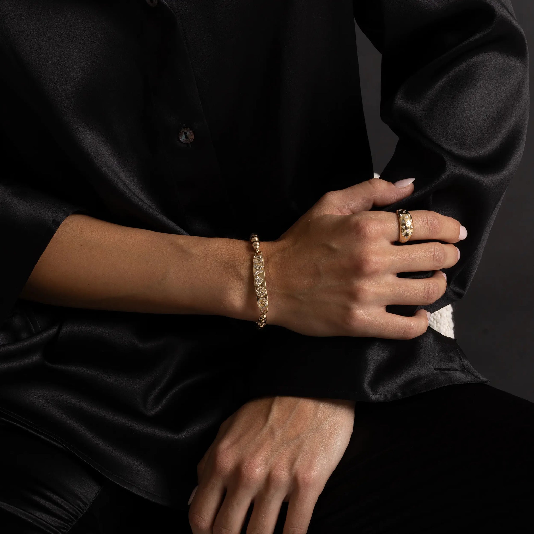 14k Manifestation ID with Bali Beaded Bracelet - 6mm BG001521