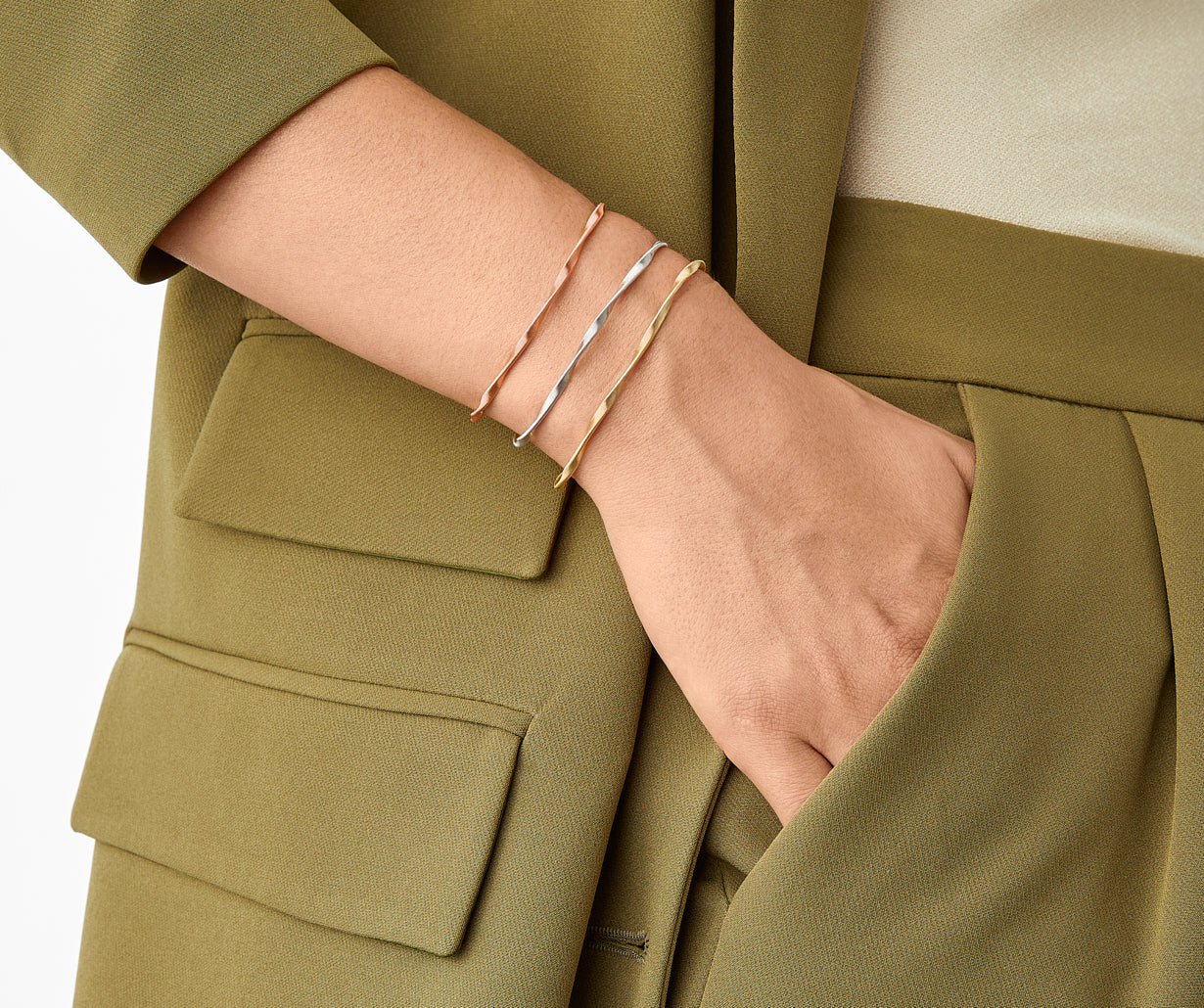 Rose gold bangle bracelet