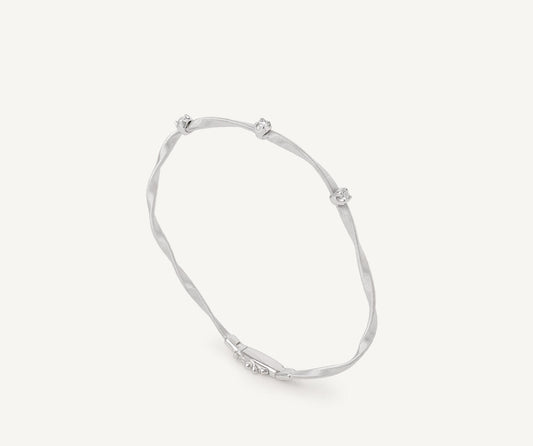 Diamond white gold bangle bracelet