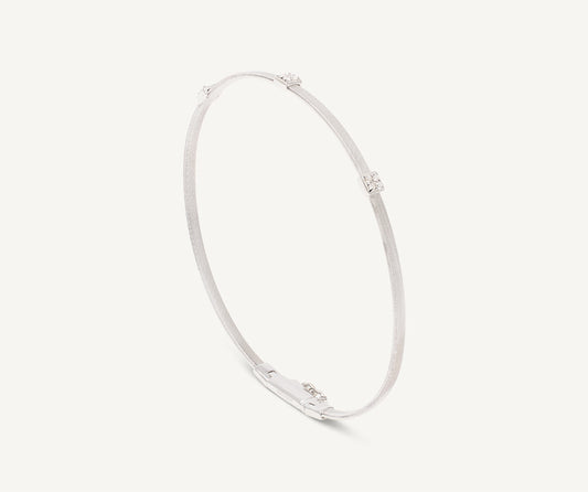 Triple diamond pave slim bangle