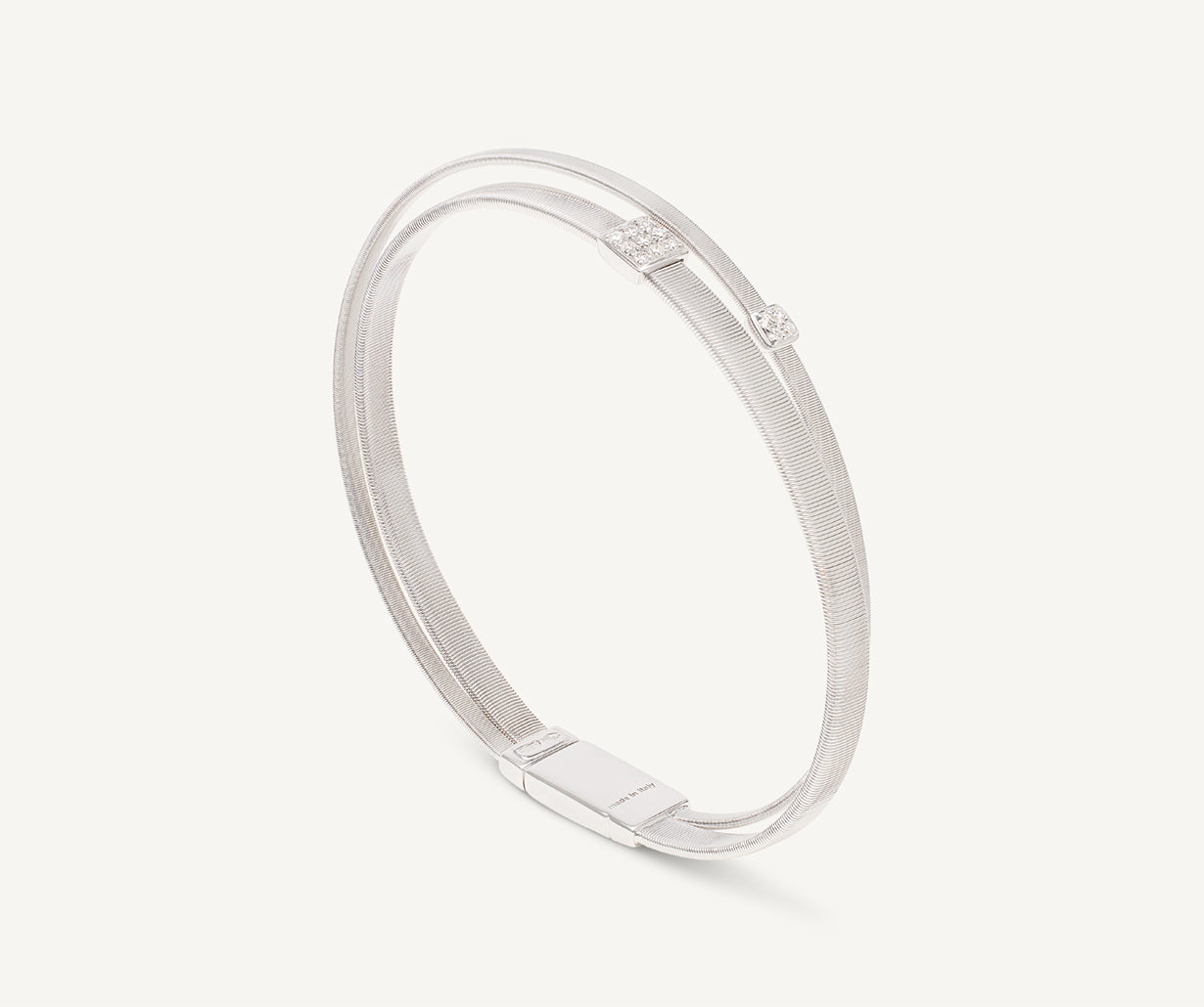 Double strand diamond pavé bracelet