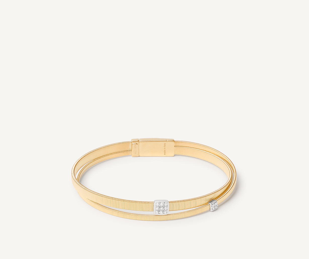 Double strand diamond pavé bracelet