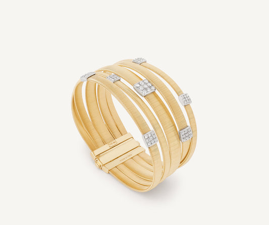 Five-strand diamond pav�� bracelet