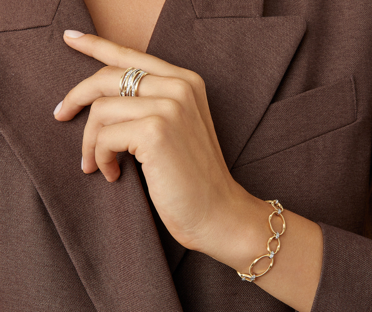 Flat diamond bracelet